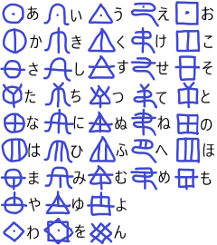 ヲシテ文字 手書き